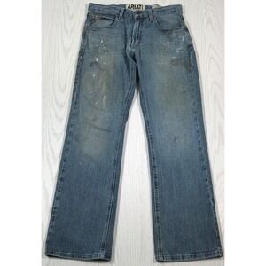 ARIAT M5 Jean Men 32x32 Slim Straight Heavy Distress Grunge Cowboy Rocker Worn